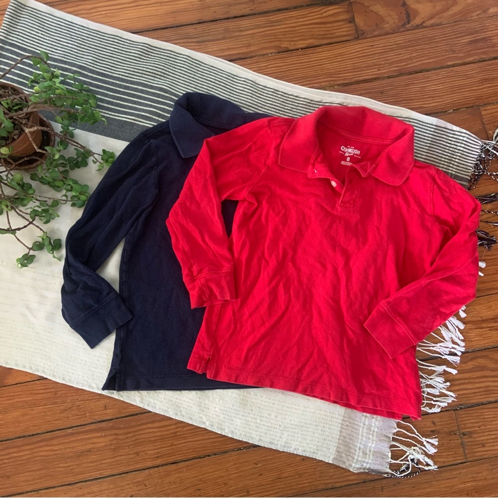 OshKosh B’gosh Long Sleeve Polo Shirts- Lot of 2